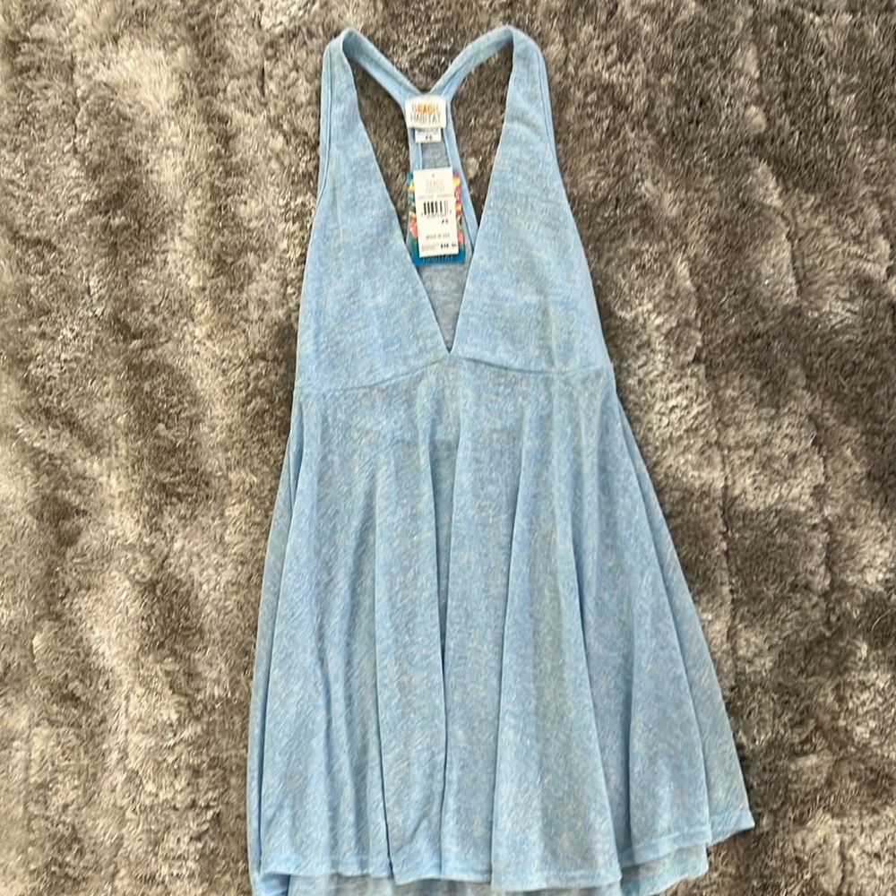 NWT Beach Habitat Cover Up. Light blue. Halter dress. Size XS.